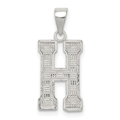 Sterling Silver Rhodium-Plated Letter H Initial Pendant