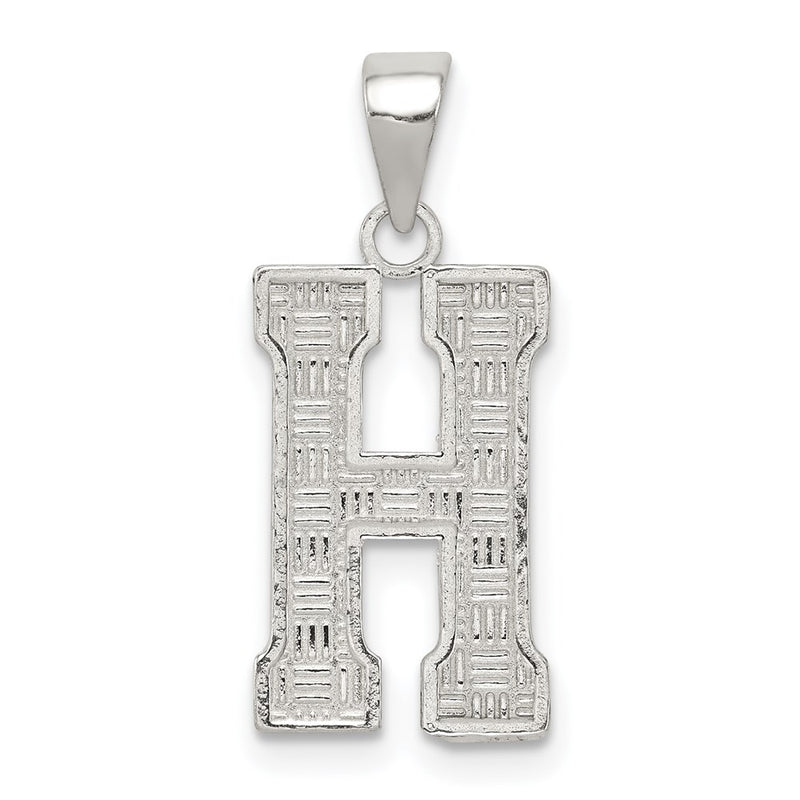 Sterling Silver Rhodium-Plated Letter H Initial Pendant