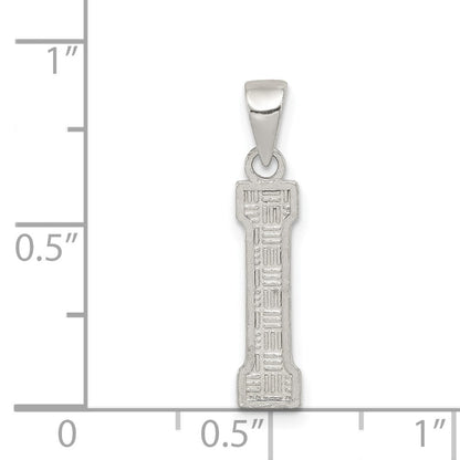 Sterling Silver Rhodium-Plated Letter I Initial Pendant