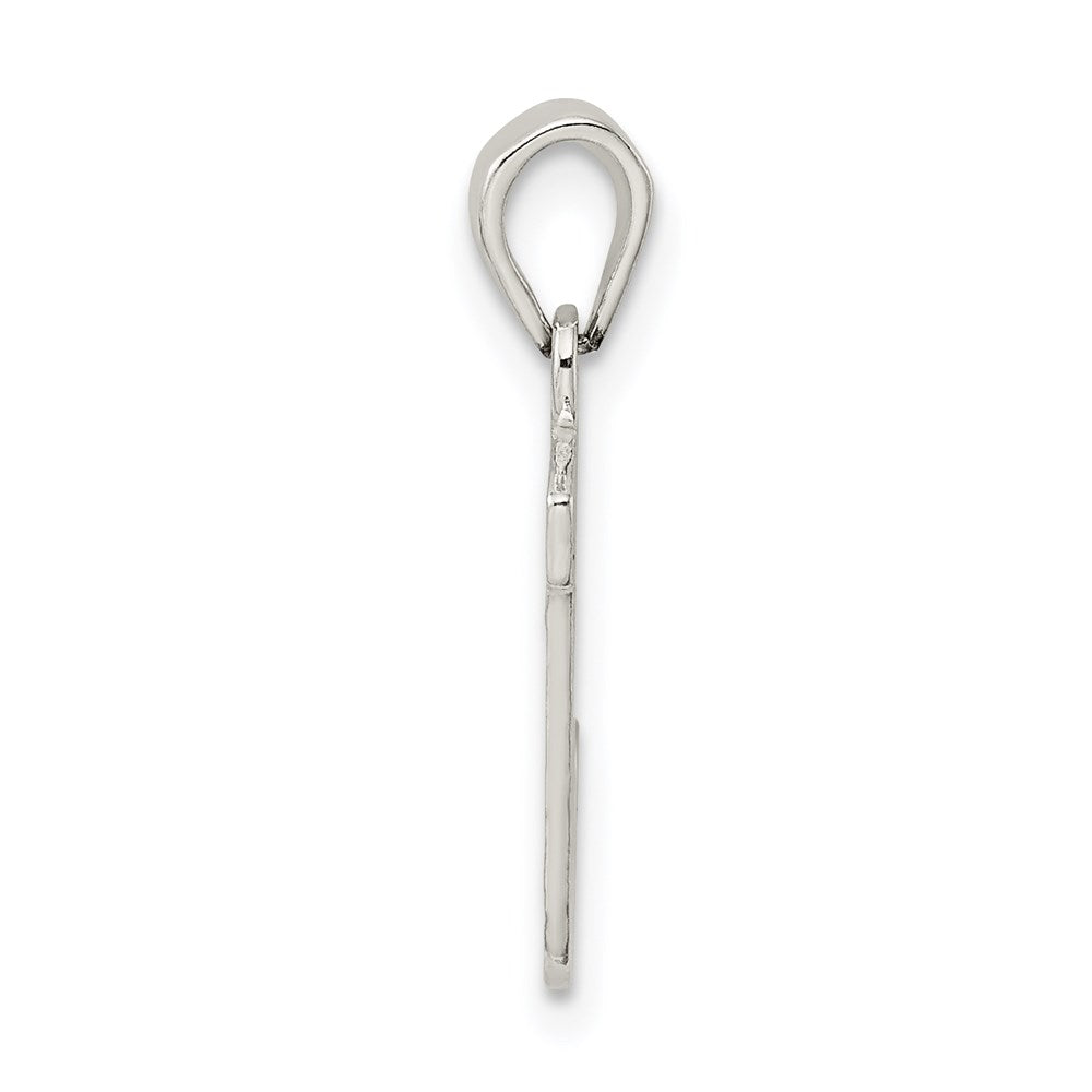 Sterling Silver Rhodium-Plated Letter J Initial Pendant