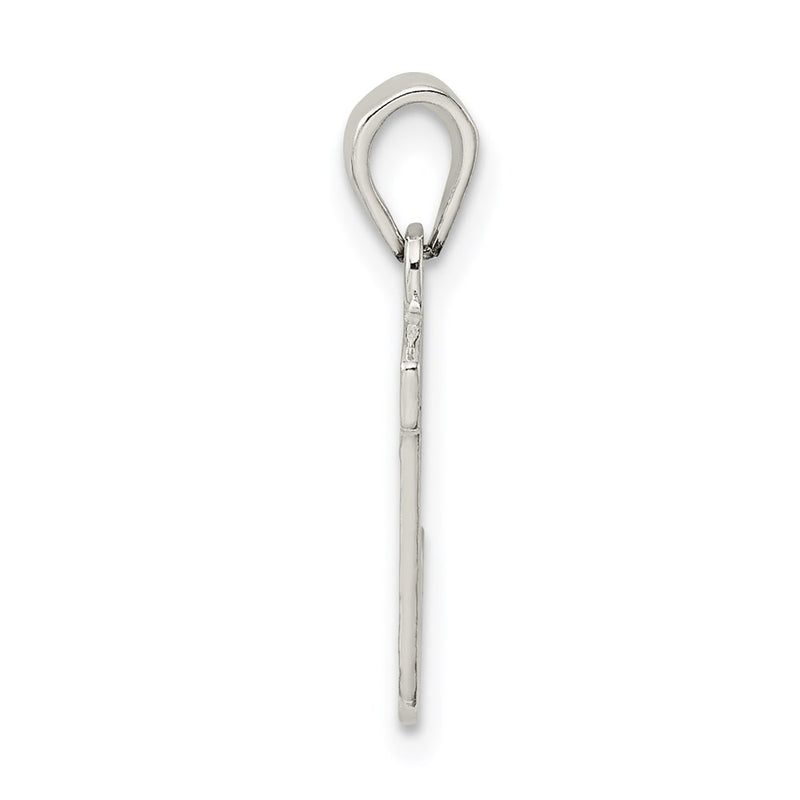 Sterling Silver Rhodium-Plated Letter J Initial Pendant