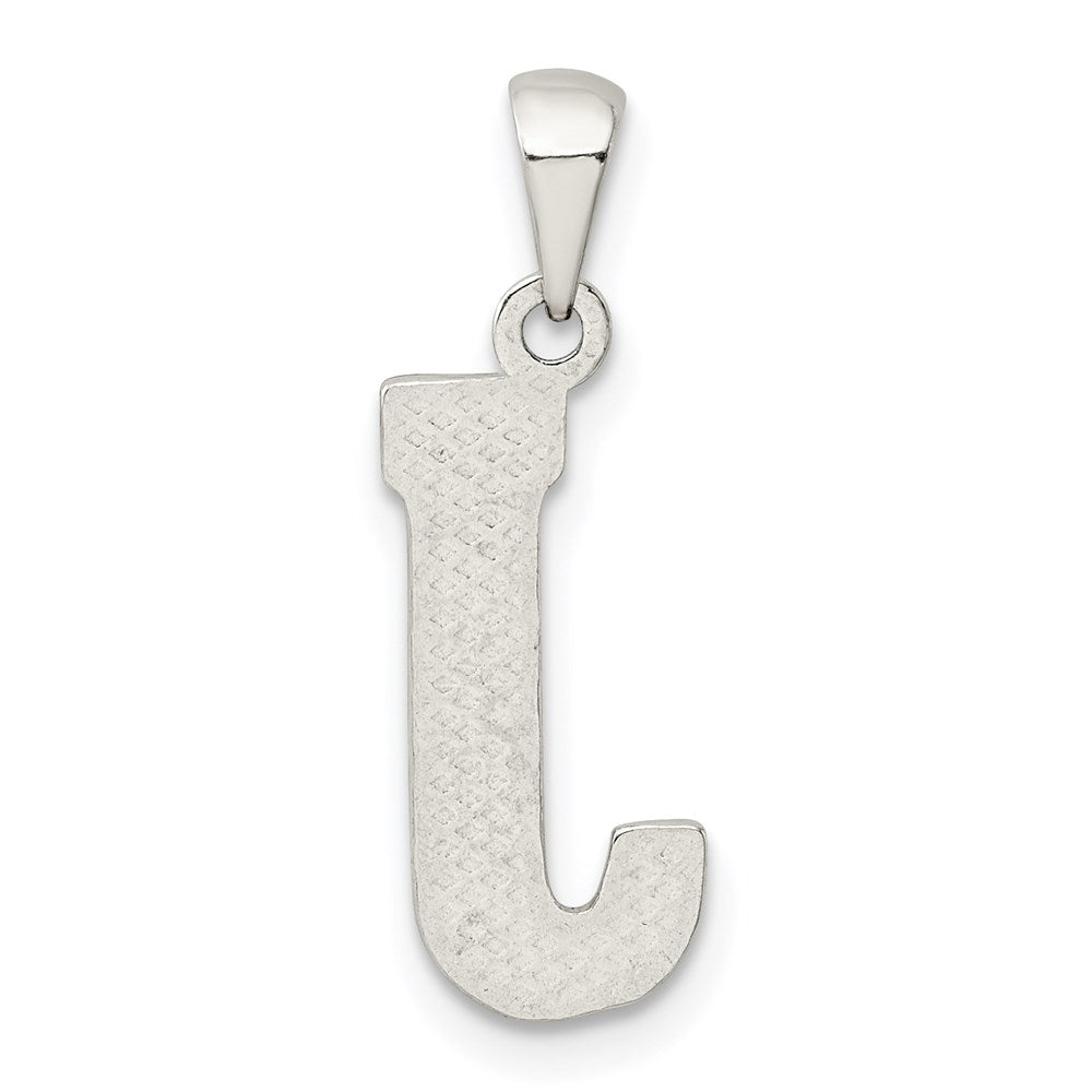 Sterling Silver Rhodium-Plated Letter J Initial Pendant