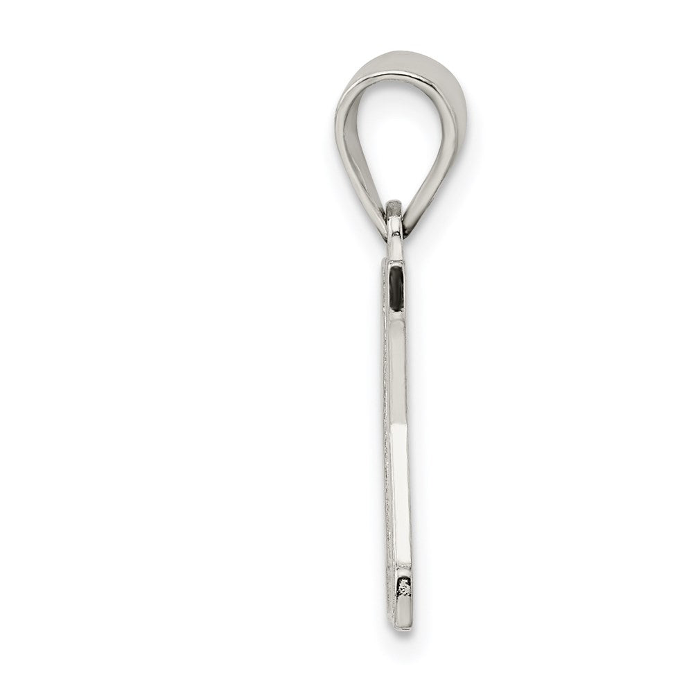 Sterling Silver Rhodium-Plated Letter K Initial Pendant
