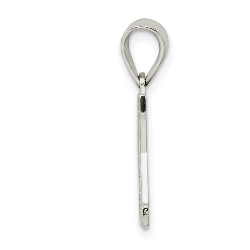 Sterling Silver Rhodium-Plated Letter K Initial Pendant