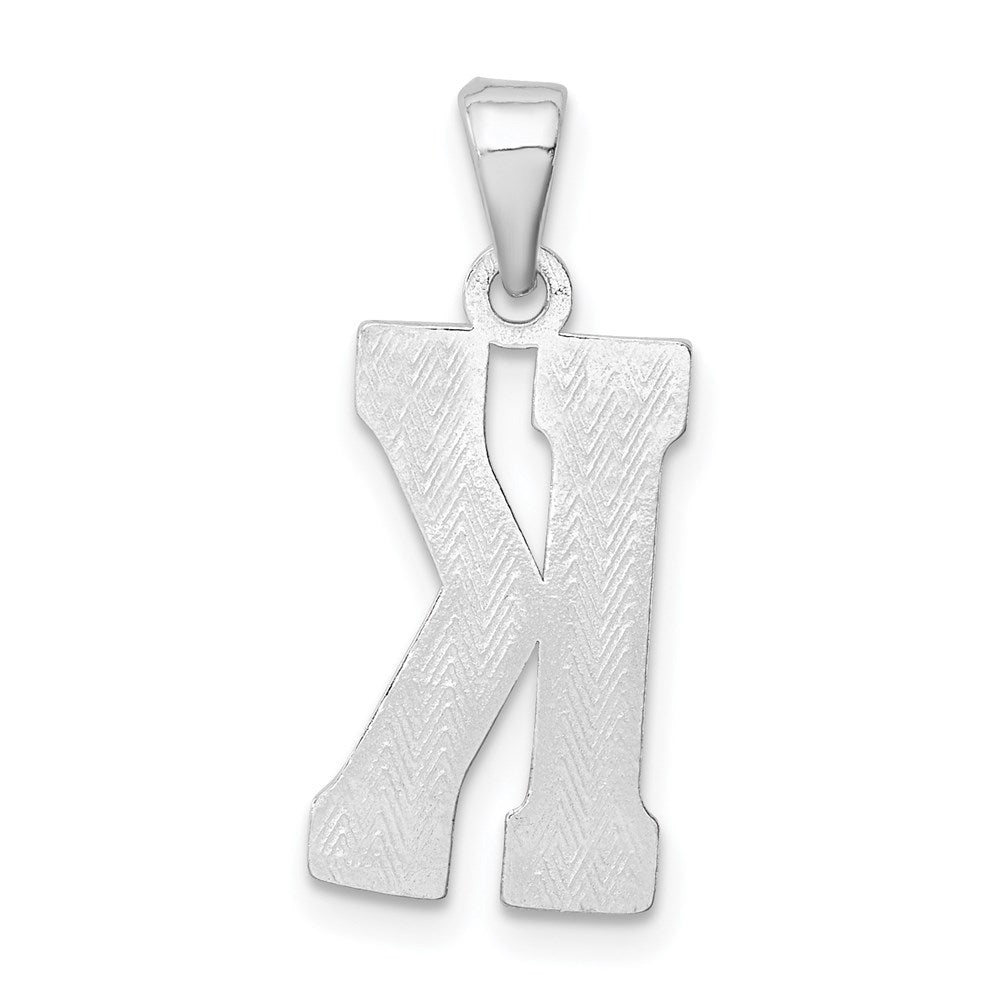 Sterling Silver Rhodium-Plated Letter K Initial Pendant