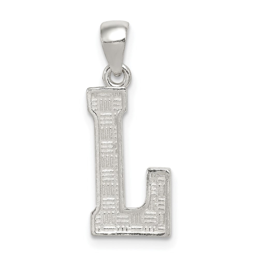 Sterling Silver Rhodium-Plated Letter L Initial Pendant