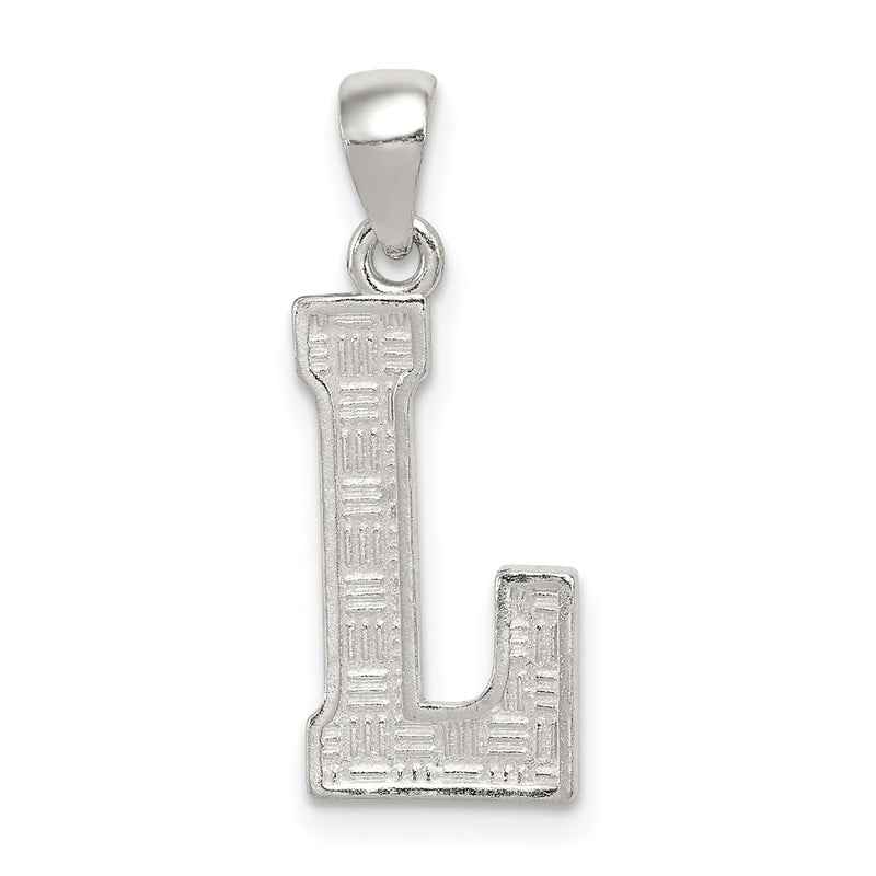 Sterling Silver Rhodium-Plated Letter L Initial Pendant