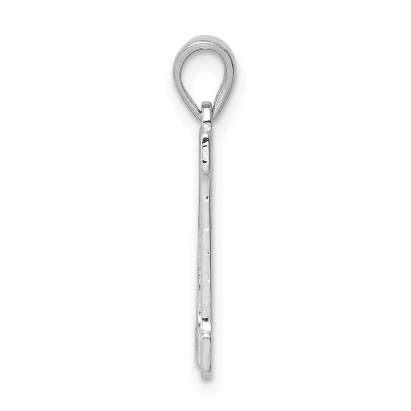 Sterling Silver Rhodium-Plated Letter M Initial Pendant