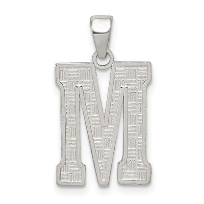Sterling Silver Rhodium-Plated Letter M Initial Pendant
