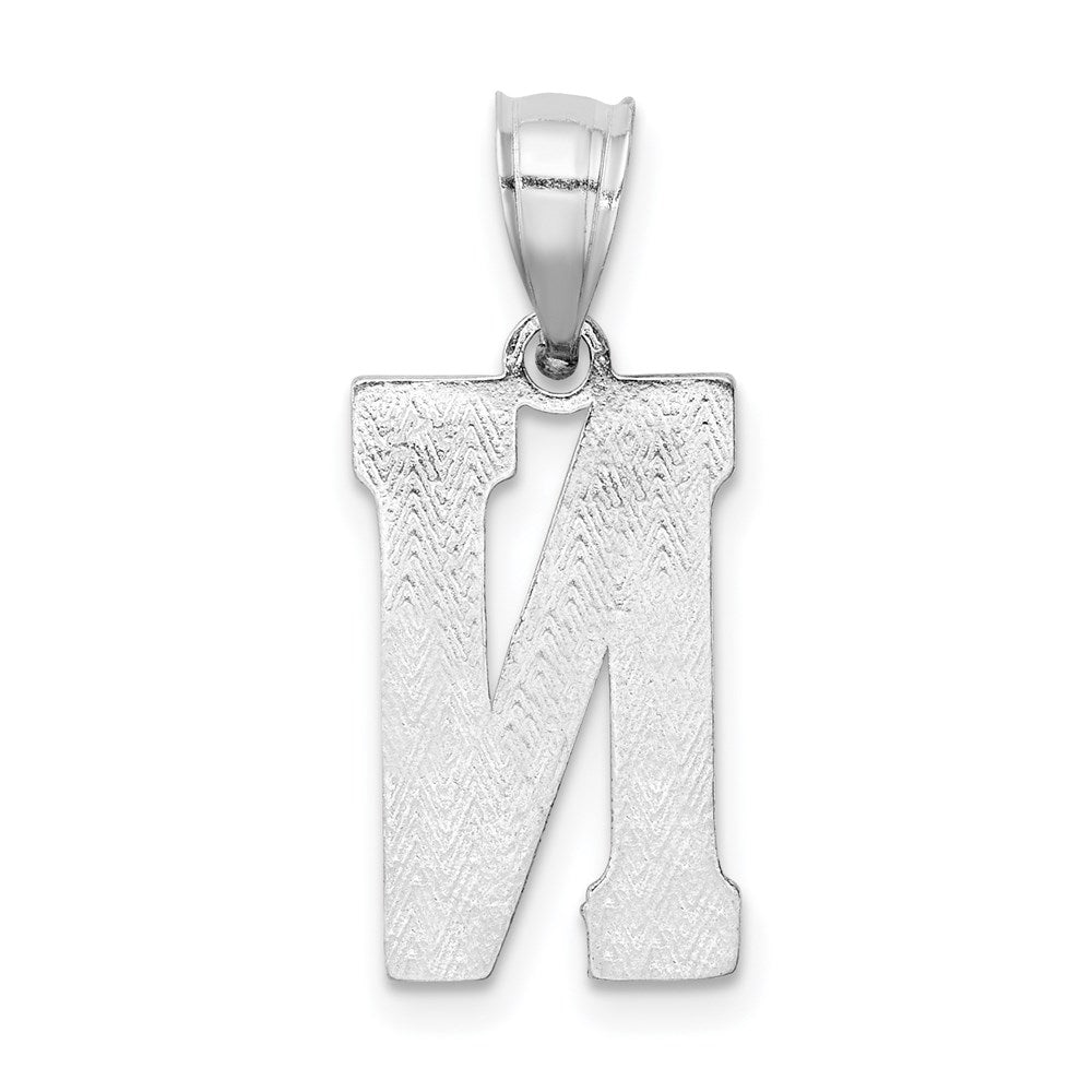 Sterling Silver Rhodium-Plated Letter N Initial Pendant
