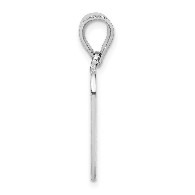 Sterling Silver Rhodium-Plated Letter O Initial Pendant