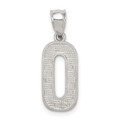 Sterling Silver Rhodium-Plated Letter O Initial Pendant
