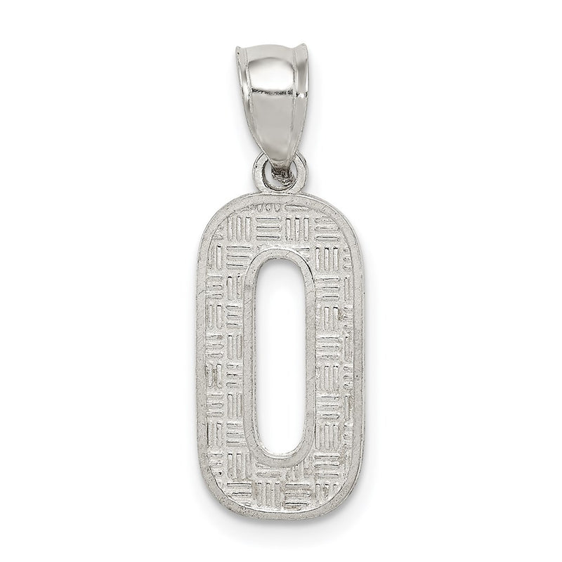Sterling Silver Rhodium-Plated Letter O Initial Pendant