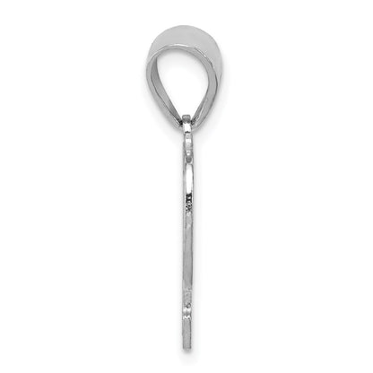 Sterling Silver Rhodium-Plated Letter P Initial Pendant