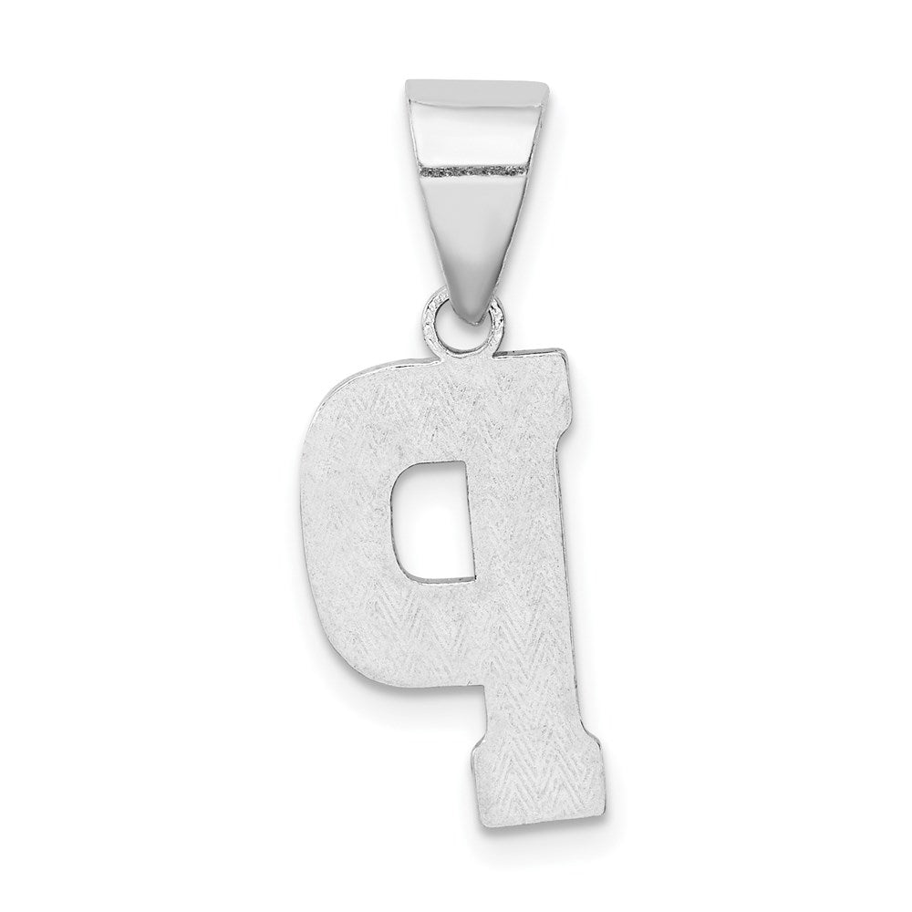 Sterling Silver Rhodium-Plated Letter P Initial Pendant