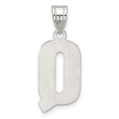 Sterling Silver Rhodium-Plated Letter Q Initial Pendant