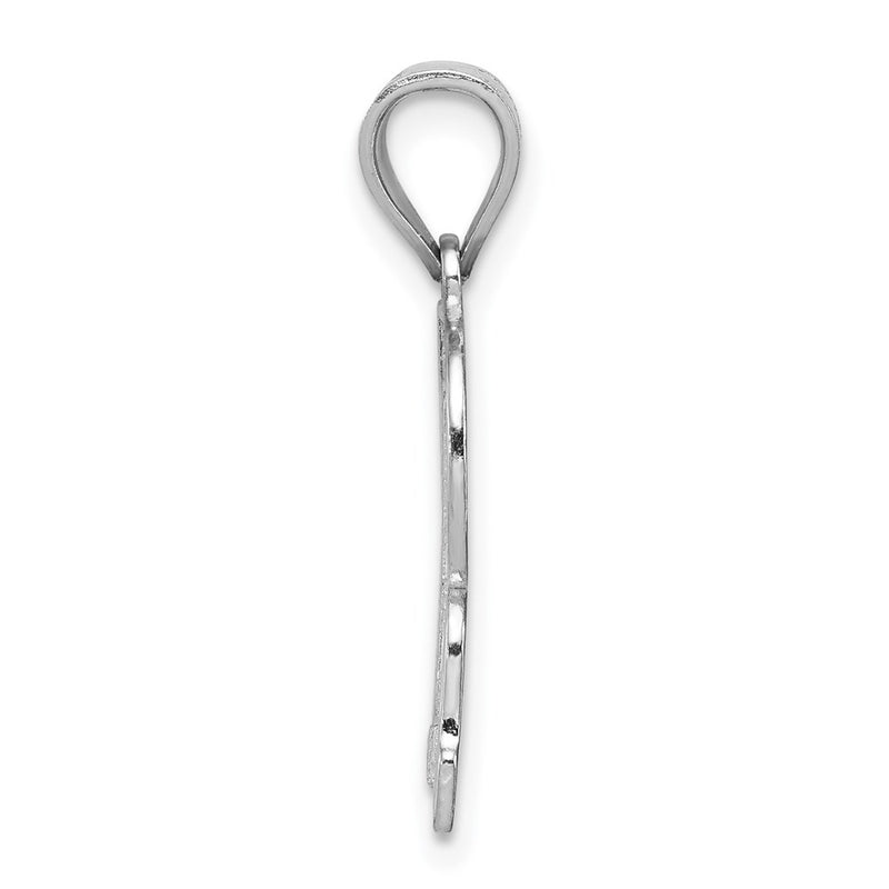 Sterling Silver Rhodium-Plated Letter R Initial Pendant