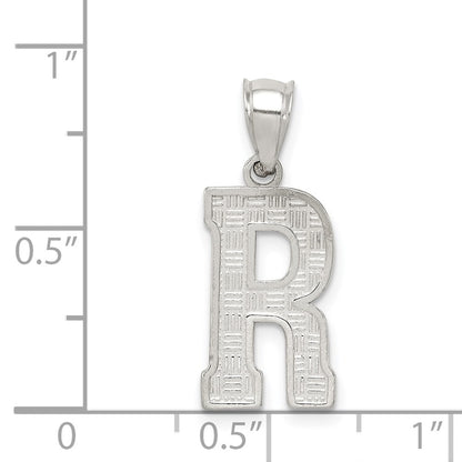 Sterling Silver Rhodium-Plated Letter R Initial Pendant