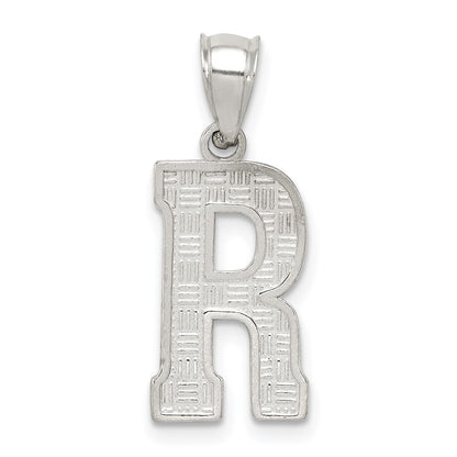 Sterling Silver Rhodium-Plated Letter R Initial Pendant
