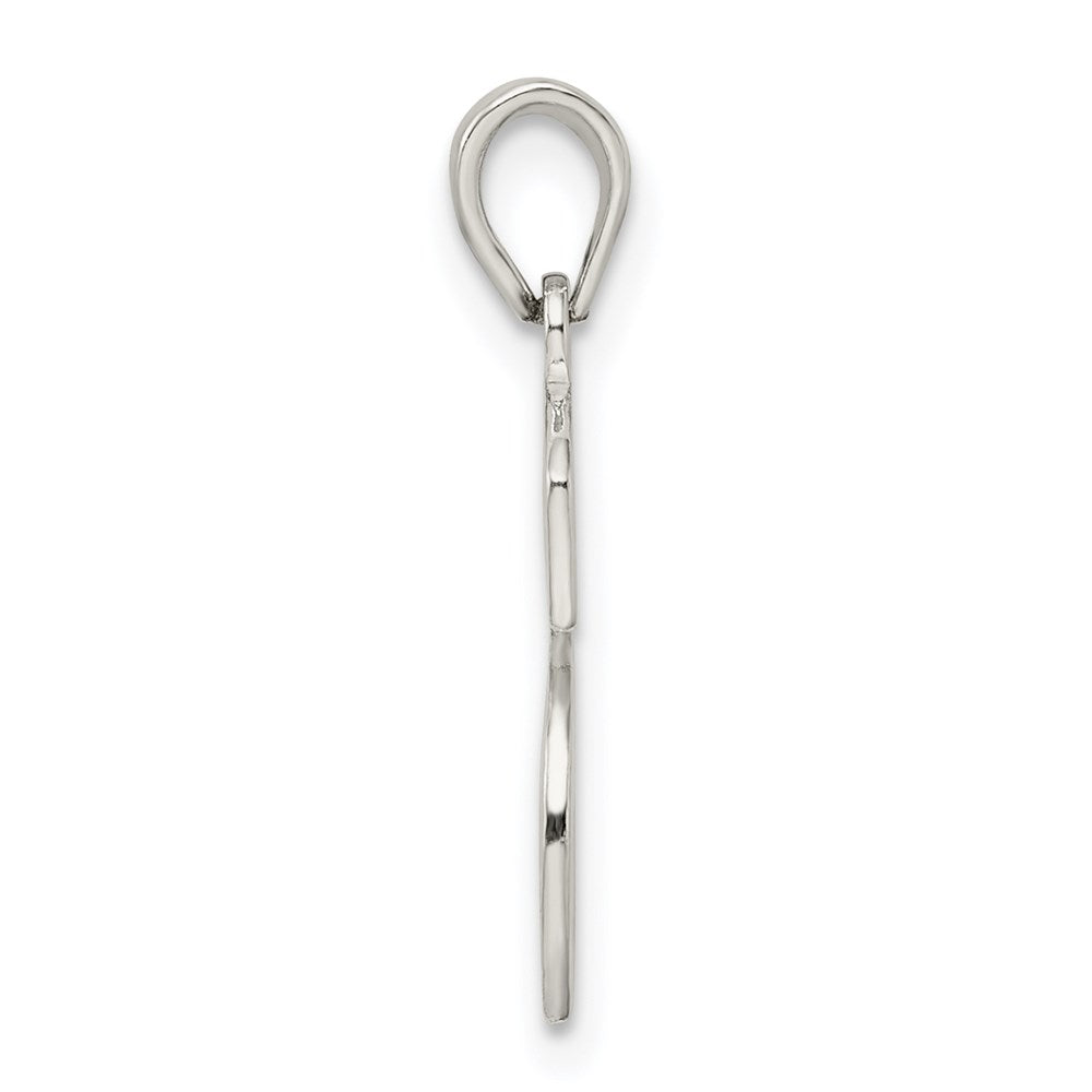 Sterling Silver Rhodium-Plated Letter S Initial Pendant