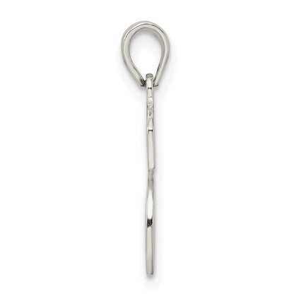 Sterling Silver Rhodium-Plated Letter S Initial Pendant