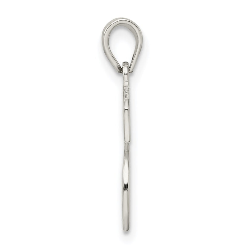 Sterling Silver Rhodium-Plated Letter S Initial Pendant