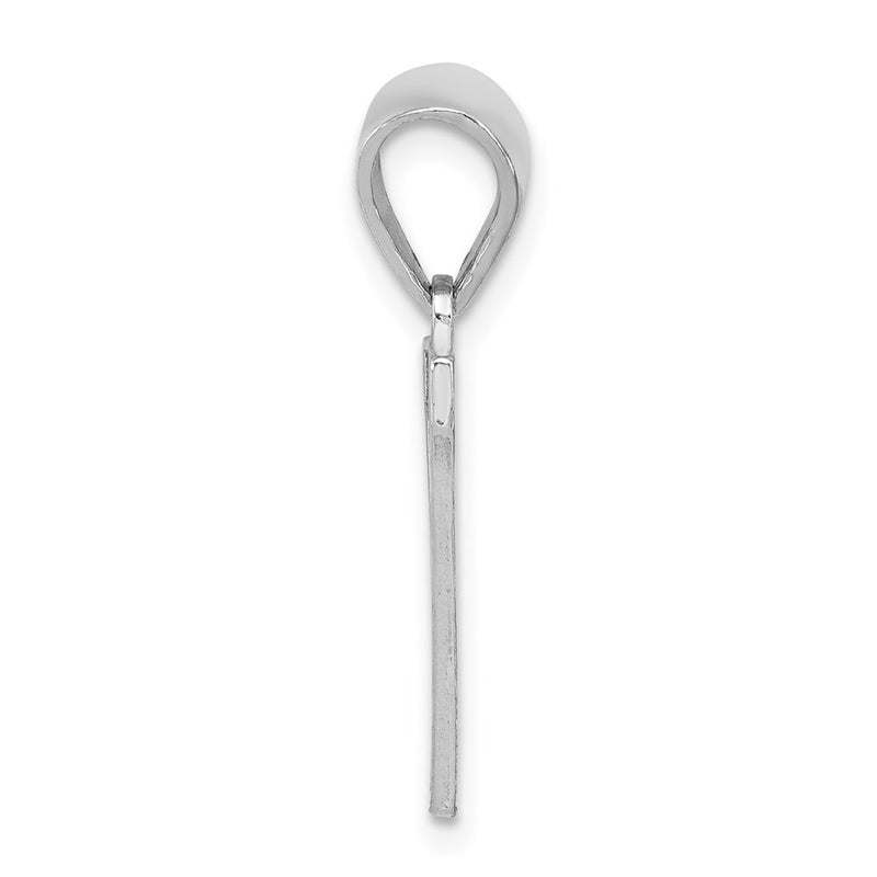 Sterling Silver Rhodium-Plated Letter V Initial Pendant