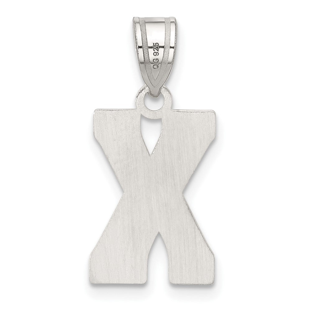 Sterling Silver Rhodium-Plated Letter X Initial Pendant