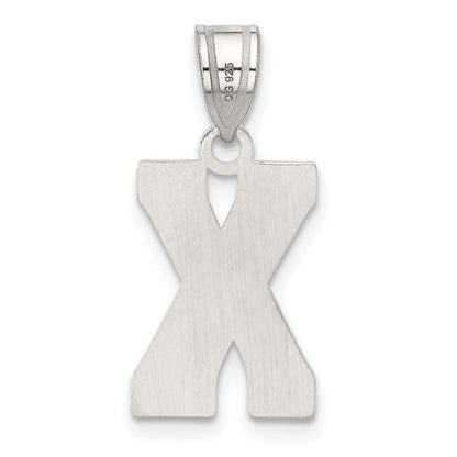 Sterling Silver Rhodium-Plated Letter X Initial Pendant