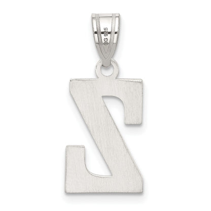Sterling Silver Rhodium-Plated Letter Z Initial Pendant