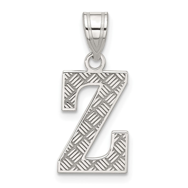 Sterling Silver Rhodium-Plated Letter Z Initial Pendant