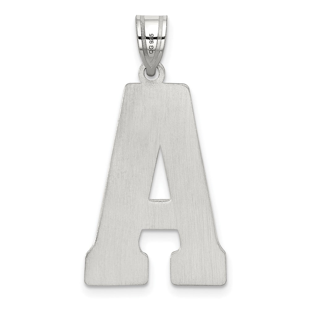 Sterling Silver Rhodium-Plated Letter A Initial Pendant