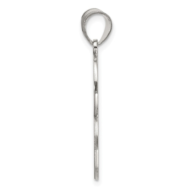 Sterling Silver Rhodium-Plated Letter B Initial Pendant