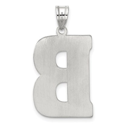 Sterling Silver Rhodium-Plated Letter B Initial Pendant