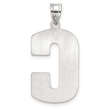 Sterling Silver Rhodium-Plated Letter C Initial Pendant