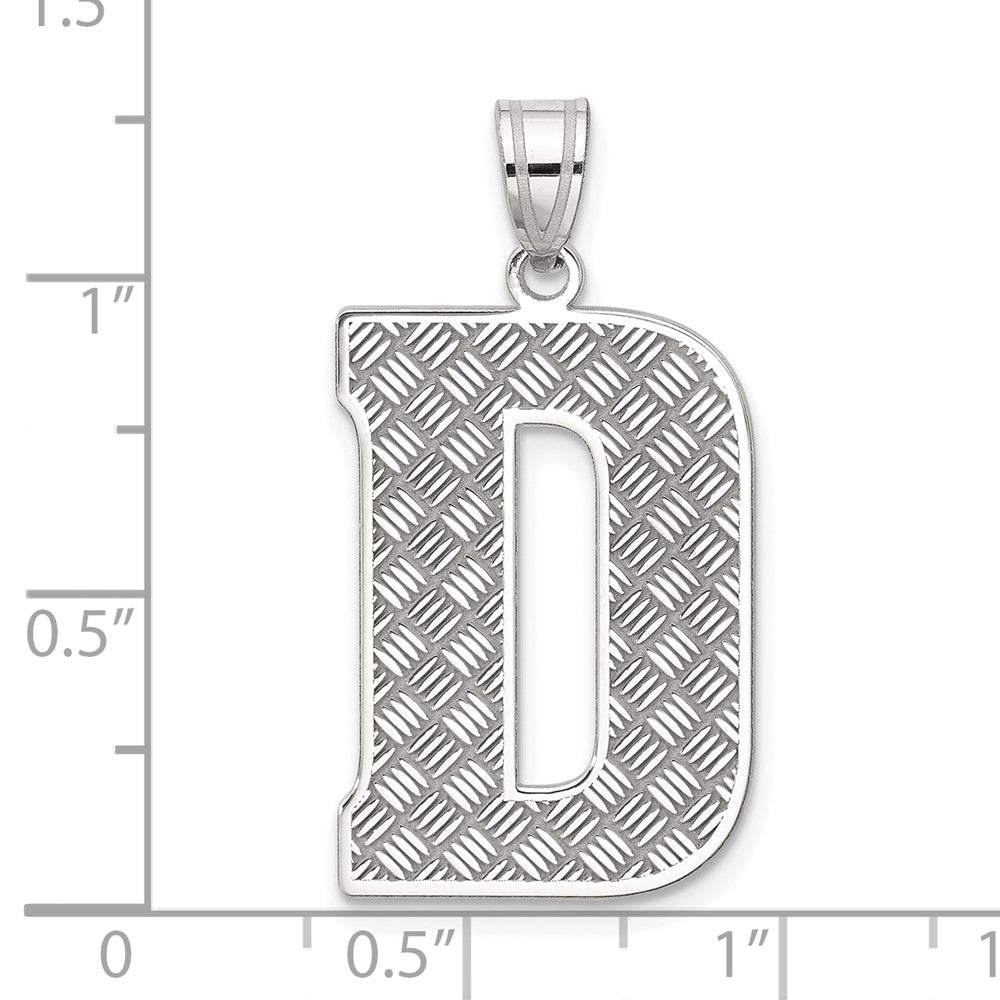 Sterling Silver Rhodium-Plated Letter D Initial Pendant