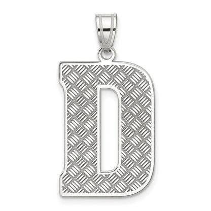 Sterling Silver Rhodium-Plated Letter D Initial Pendant