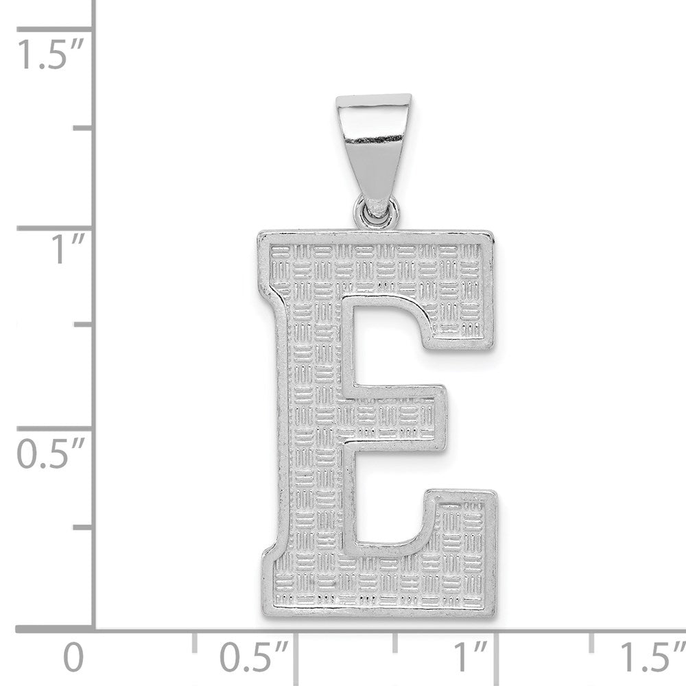 Sterling Silver Rhodium-Plated Letter E Initial Pendant