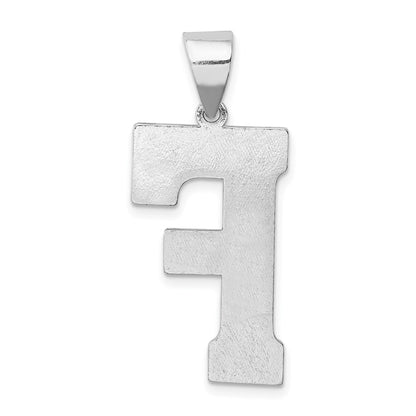 Sterling Silver Rhodium-Plated Letter F Initial Pendant