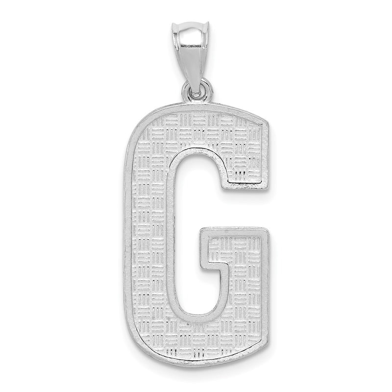 Sterling Silver Rhodium-Plated Letter G Initial Pendant