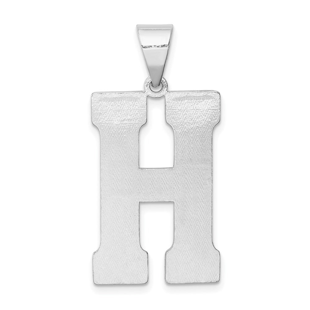 Sterling Silver Rhodium-Plated Letter H Initial Pendant
