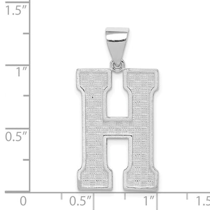 Sterling Silver Rhodium-Plated Letter H Initial Pendant