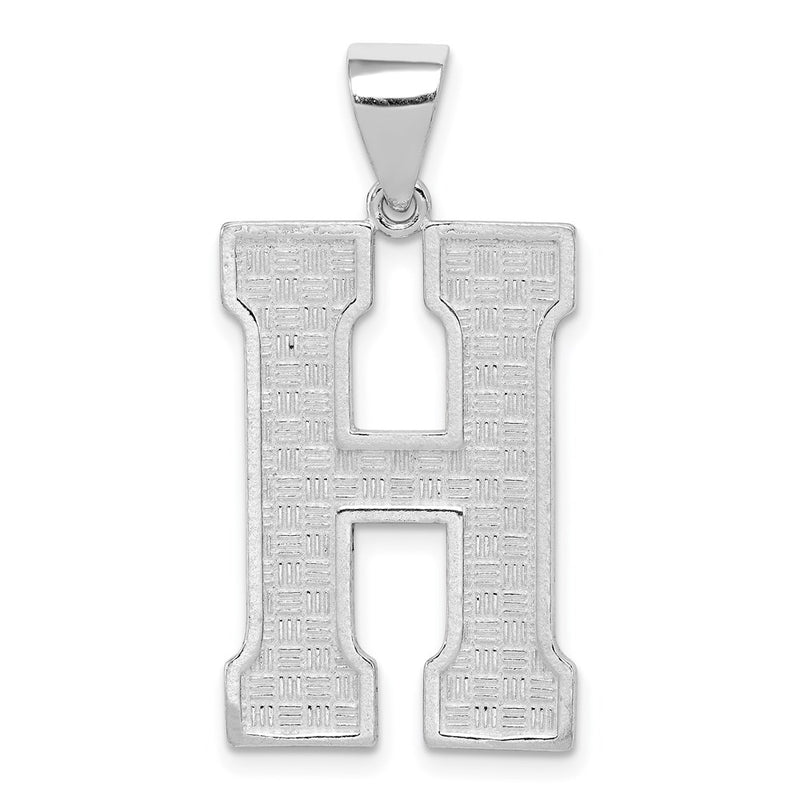 Sterling Silver Rhodium-Plated Letter H Initial Pendant