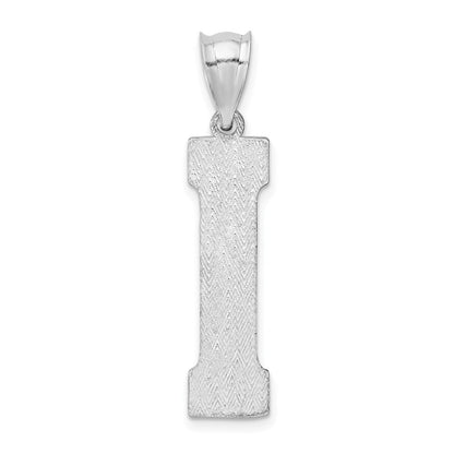 Sterling Silver Rhodium-Plated Letter I Initial Pendant