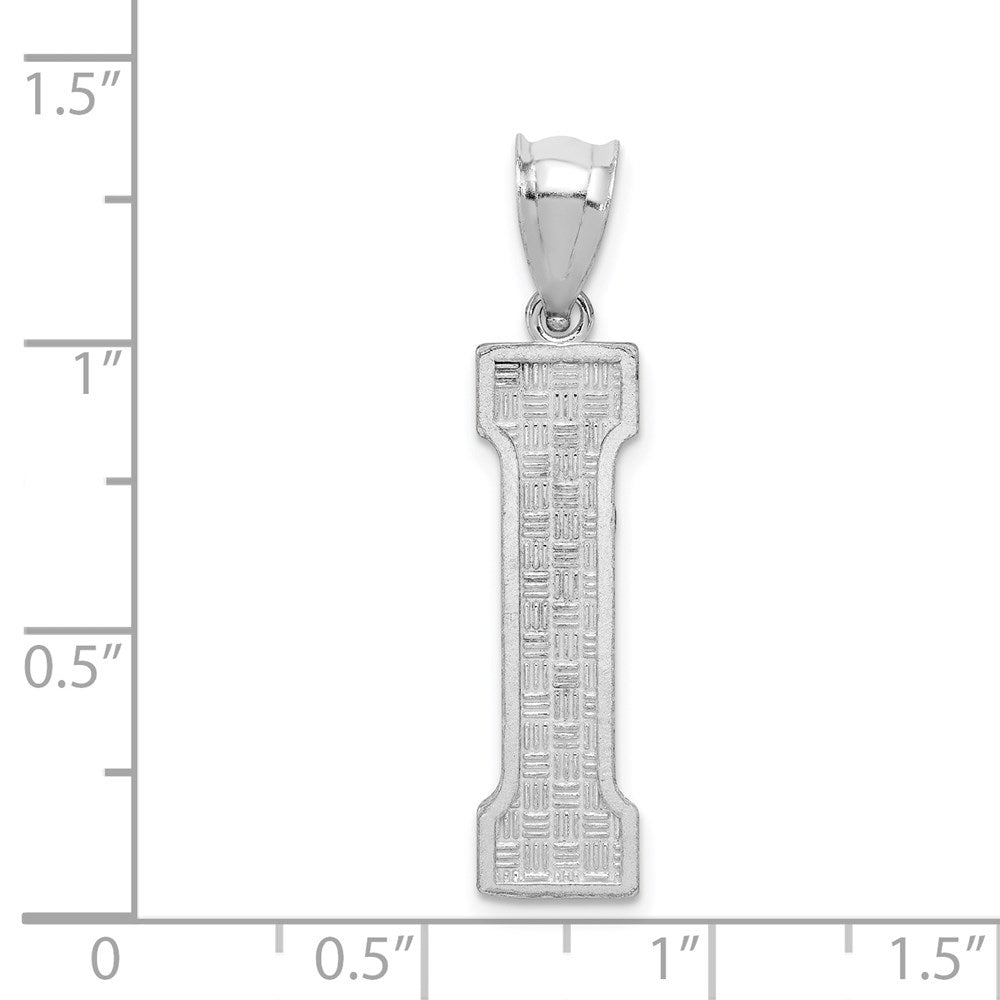Sterling Silver Rhodium-Plated Letter I Initial Pendant