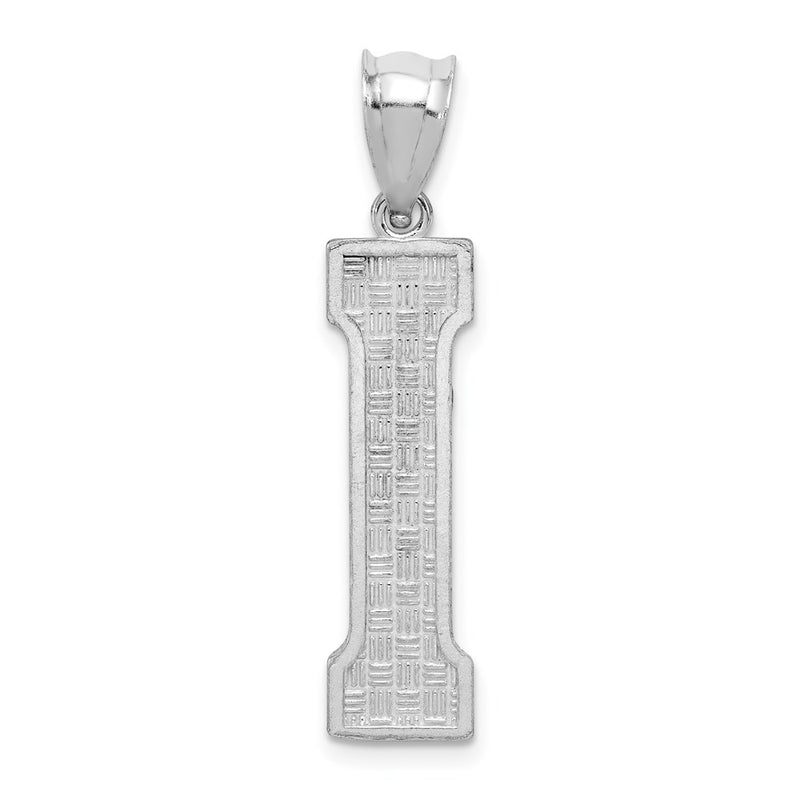 Sterling Silver Rhodium-Plated Letter I Initial Pendant