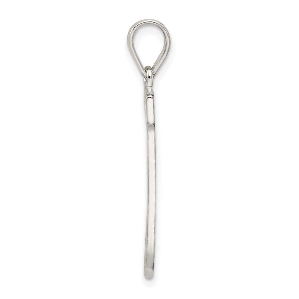 Sterling Silver Rhodium-Plated Letter J Initial Pendant
