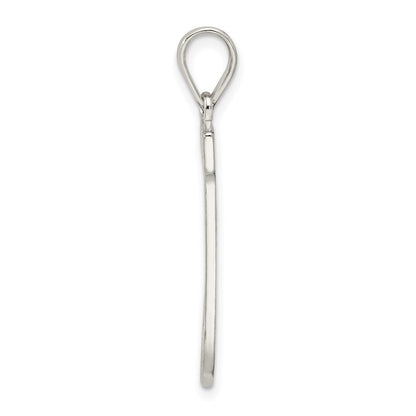 Sterling Silver Rhodium-Plated Letter J Initial Pendant