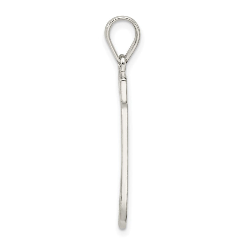 Sterling Silver Rhodium-Plated Letter J Initial Pendant