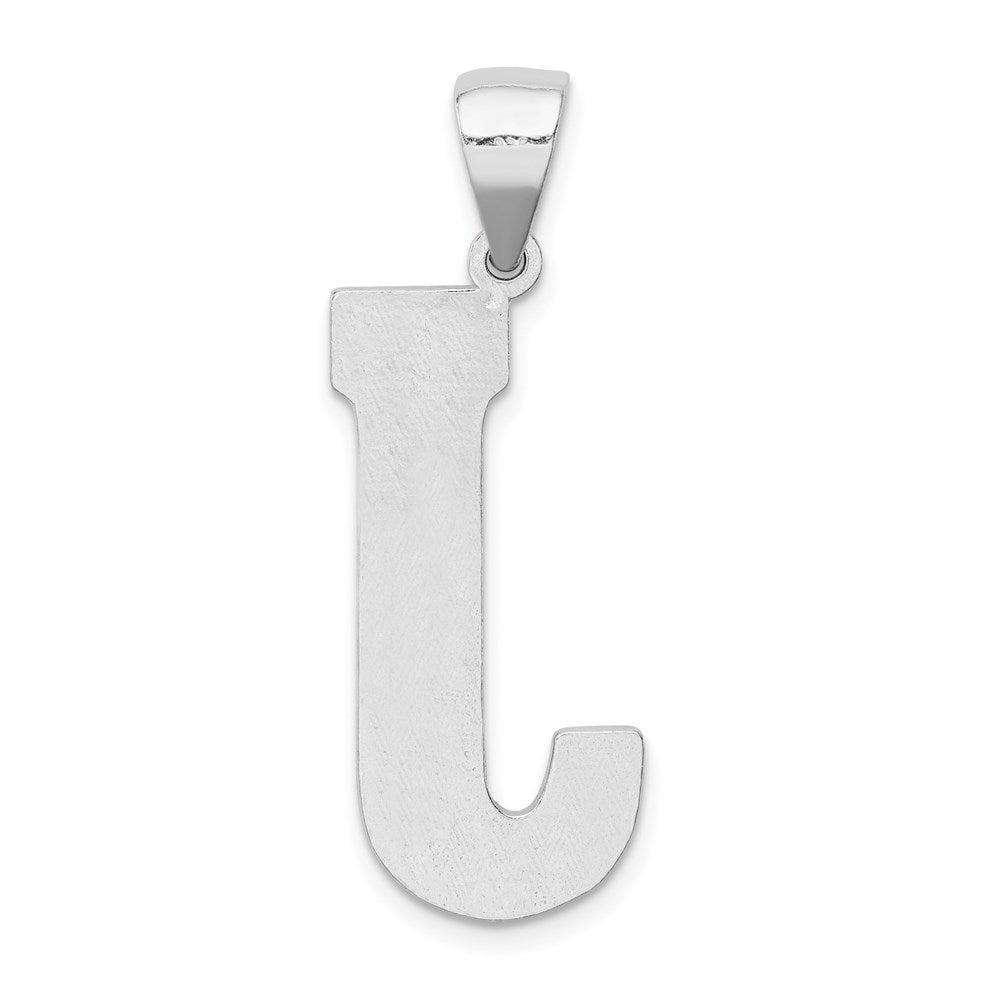 Sterling Silver Rhodium-Plated Letter J Initial Pendant